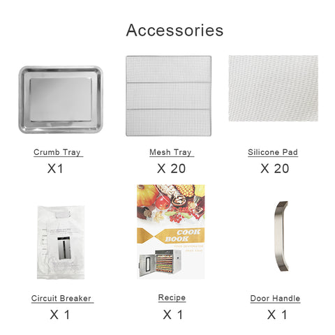 20 Layers Commercial Food Dehydrator  Accessories-32.69 sq.ft Drying Area | Digital Adjustable Timer | Temperature Control | Dryer for Jerky, Herb, Meat, Beef, Fruit and Vegetables